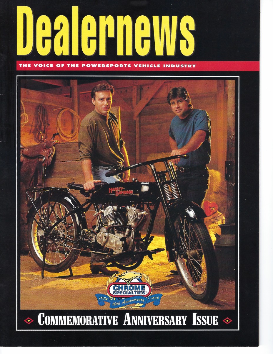Dealernews cover commemorating Chrome Specialties’ tenth anniversary, 1984–1994