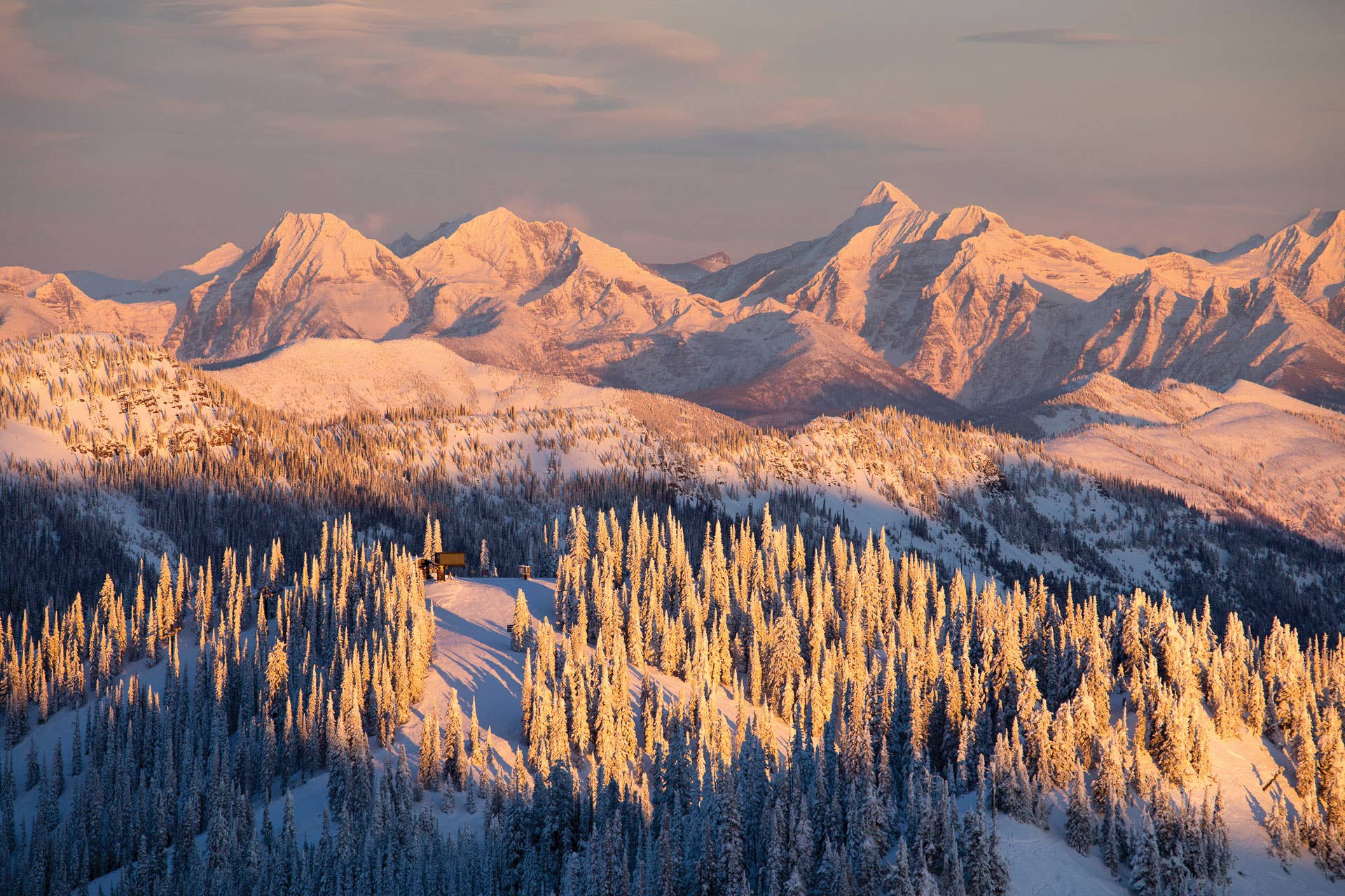 Winter landscape at Whitefish Mountain Resort, Montana